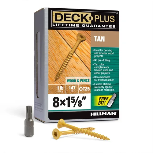 Miniatura 79 de Deck Plus Tornillos para Madera Exterior y Cercas con Revestimiento Epoxi de 2-1/2 Pulgadas #10 x 2-1/2" Torx/Star Drive Incluido Rosca Gruesa, Verde