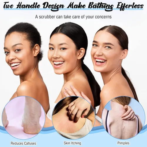 Miniatura 5 de Exfoliante de espalda para ducha, paño para la espalda, toalla de longitud extendida, de nailon, con correa elástica, para baño, paquete de 2
