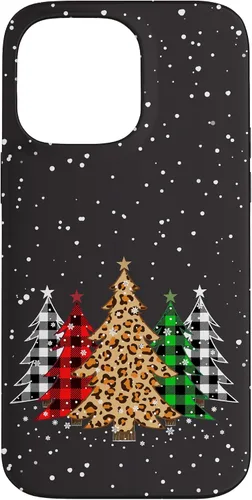 Miniatura 21 de Funda con diseño de árboles de Navidad con estampado de leopardo y cuadros para iPhone 16