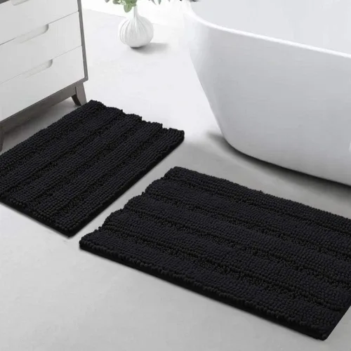 Miniatura 150 de Turquoize Alfombras de Baño de Chenilla Peludas Alfombra de Baño Antideslizante Gruesas Alfombras Peludas para Baño Chenilla Juego de Alfombra