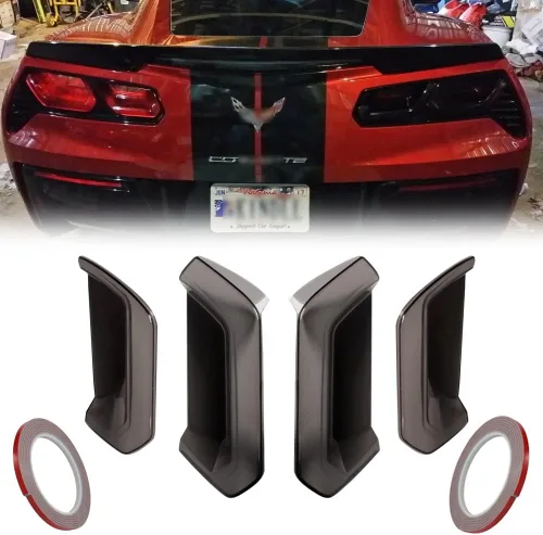 Juego de lentes traseras con cristal ahumado de acrílico moldeado Compatible con C7 Corvette 2014 2015 2016 2017 2018 2019 Faro trasero con lente