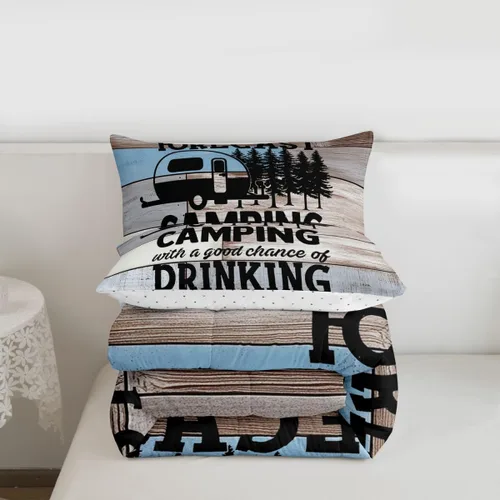 Miniatura 7 de Divertido juego de ropa de cama de decoración de cámper, juego de edredón rústico de granja, tamaño Queen para niños, niñas y adolescentes, relleno