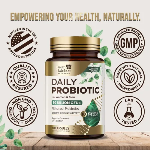 Miniatura 4 de Probióticos 50 mil millones de UFC por porción – 10 cepas + prebióticos – Salud digestiva, intestinal e inmunitario – Apoyo ocasional