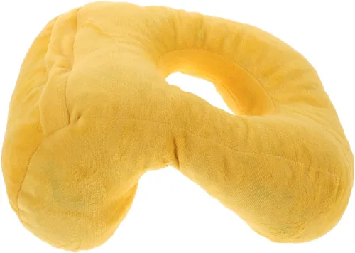 Almohada suave con forma de dona, almohada de espuma viscoelástica para dormir boca abajo, malla transpirable, color amarillo