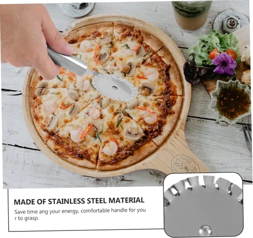 Miniatura 9 de KICHOUSE 2 piezas de acero inoxidable para repostería, ravioles de pizza para el hogar y la cocina, herramienta de corte comercial para pizza, pasta