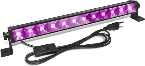 Paquete de 1 barra de luz LED negra de 40 W, luz negra con enchufe+interruptor+cable de 6.5 pies, suministros de fiesta de luces negras para