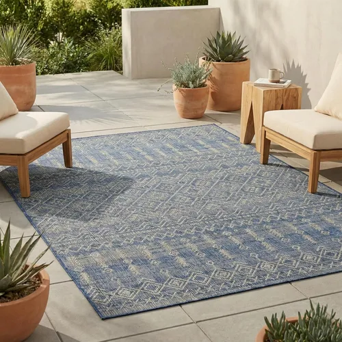 Miniatura 9 de FH Home Alfombra plana tejida para exteriores, impermeable, fácil de limpiar, resistente a las manchas, hilo de polipropileno de alta calidad