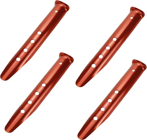KUMGROT Juego de 4 estacas para tienda de campaña de arena de nieve, estacas en forma de U, aleación de aluminio, 9 pulgadas, ligeras, para tienda