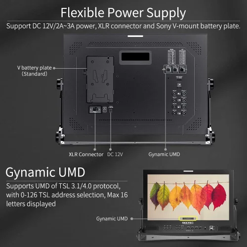 Miniatura 6 de ATEM173S Monitor de producción de multicámara de 17.3 pulgadas con forma de onda 3D LUT HDR HDMI 4X SDI entrada salida Full HD 1920x1080 GPI Control