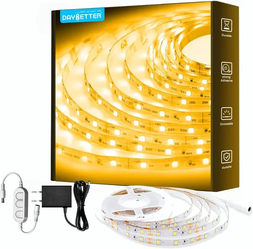 Miniatura 9 de DAYBETTER 16.4FT Tira de luces LED COB regulable, luces LED de alta luminosidad, 6500K blanco brillante de luz diurna, 24V, 140 LEDs, cinta LED Luz