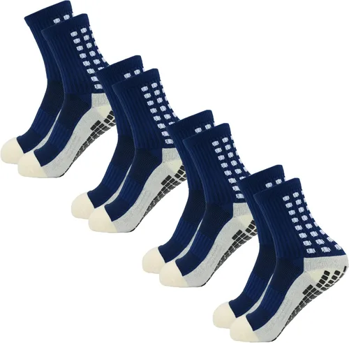 Yufree Calcetines de fútbol para hombre, antideslizantes, almohadillas de agarre antideslizantes para fútbol, baloncesto, deportes, 4 pares
