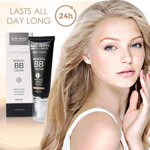 Miniatura 4 de Bellaterra Cosmetics BB Cream - Base mineral hidratante tintada, todos los tonos 1.69 onzas - Fair 101 101 Feria