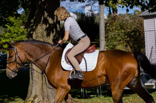 Miniatura 7 de HORZE Ella - Pantalones de escuela para mujer con parches de piel ALOS y trabillas para cinturón