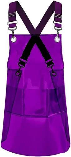 Miniatura 15 de Delantal para estilista de cabello MIKI WELL para salón, barbero, atrezzo cruzado, delantal impermeable de trabajo con 3 bolsillos