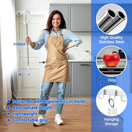 Miniatura 5 de Mini mopa de sujeción rápida sin contacto con agarre automático, desecable para polvo, mini trapeador de polvo perezoso y trapeador