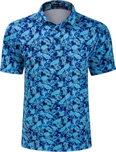 Miniatura 126 de TAPULCO Camisetas tipo polo de secado rápido para hombre, diseño de camuflaje, atléticas, ligeras, transpirables, casuales, para golf