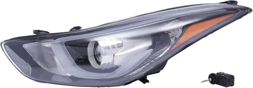 Conjunto de faros delanteros LED halógenos con lente transparente, reemplazo directo para 2014 2015 2016 Hy-uu-nn-dai E-l-aa-nn-tra (lado izquierdo