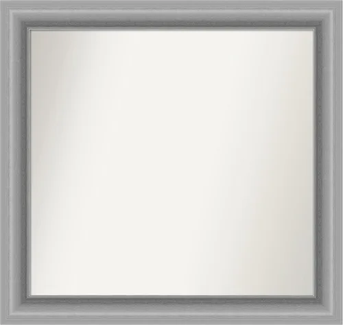 Miniatura 27 de Amanti Art Espejo de baño plateado para sobre fregadero, 26 x 26 pulgadas, espejo cuadrado de níquel pulido, marco de madera tradicional mediano, se
