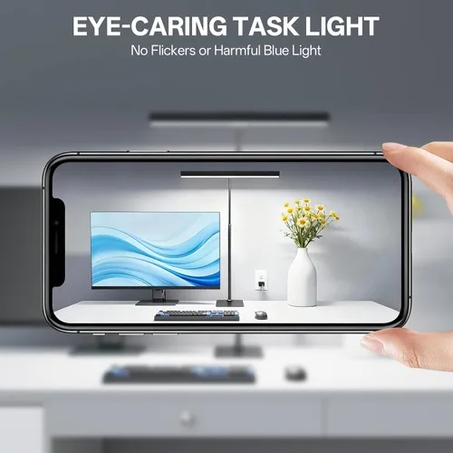 Miniatura 4 de Kary Lámpara de escritorio LED con base, luz de arquitecto para el cuidado de los ojos para la oficina en casa, lámpara de tareas de 12 W con cuello