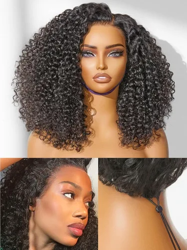 Miniatura 39 de LUVME HAIR - Peluca de cabello humano estilo Bob, de 8 pulgadas, precortada, sin pegamento, con cierre de encaje HD, predepilada, cabello humano