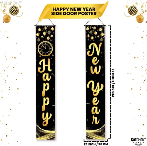 Miniatura 2 de KatchOn, Xtralarge - Cartel de feliz año nuevo – 72 x 12 pulgadas Cartel de puerta de feliz año nuevo para suministros de fiesta de Año Nuevo 2026