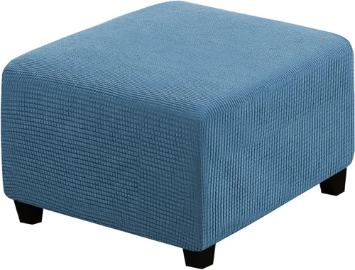 Miniatura 97 de H.VERSAILTEX Funda otomana rectangular de 29 a 34 pies para reposapiés, fundas protectoras para reposapiés, con tela jacquard elástica, gruesa
