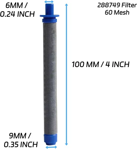 Miniatura 4 de 288749 60 filtros de pistola de pintura en aerosol sin aire de malla de repuesto para Graco SG10 SG20 SG Pro SG2 SG3, 288749 Sustituye a los filtros