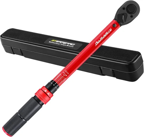 Miniatura 9 de ATsafepro Llave Dinamométrica Digital - Impulsor de 1/2 Pulgada y 5.1-340Nm (3.8-250.8 ft-lb), Llave Dinamométrica de Servicio Pesado con Zumbador