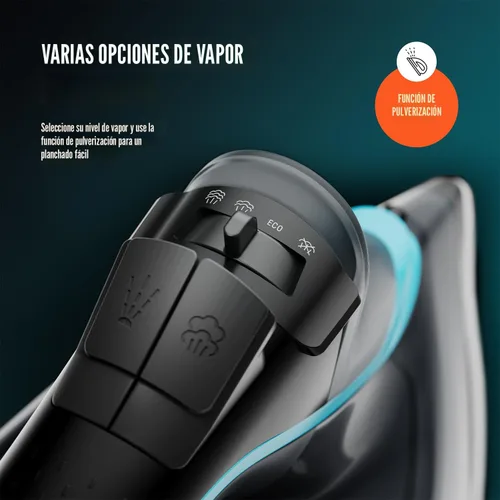 Miniatura 5 de Pursteam SteamBurst+ Plancha de vapor de 1750 W, suela de cerámica, vapor ajustable, ráfaga de vapor, autolimpiante, anticalco, antigoteo, potente