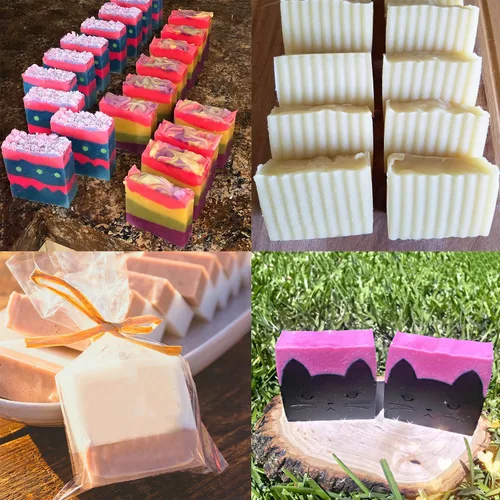 Miniatura 7 de Paquete de 6 cajas de madera artesanales para hacer jabón, moldes de silicona de alta calidad de 42 onzas con caja de madera y tapa, ideal