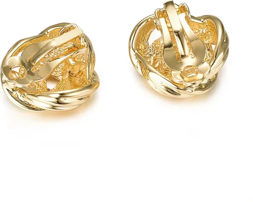 Miniatura 5 de Yoursfs Aretes con clip de nudo de amor para mujer aretes florales no perforados