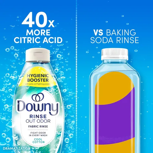 Miniatura 8 de Downy Rinse - Removedor de olores de lavandería, aroma de algodón fresco, suavizante de tela y enjuague para eliminar olores de lavandería, combate