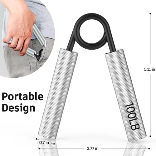 Miniatura 7 de ZEAGUS Entrenador de fuerza de agarre, paquete de 6, fortalecedor de agarre de mano de metal de 50 libras a 300 libras, ejercitador de antebrazo