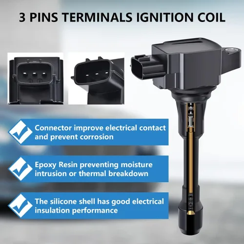 Miniatura 2 de Juego de 4 bobinas de encendido y conector hembra arnés de enchufe compatible con Infiniti Frontier Altima Versa Sentra NV200 Rogue FX50 QX60 QX70