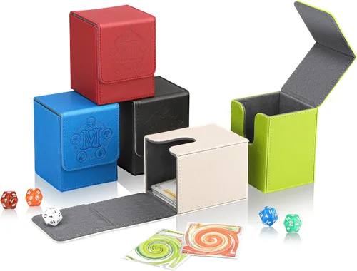 Miniatura 7 de Caja de cubierta TCGUARD para almacenamiento de cartas MTG, con capacidad para 100 o más cartas con funda individual, forro de microfibra y caja