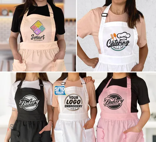 Miniatura 7 de TEEAMORE Delantal bordado personalizado de la colmena de cocina cocina hornear parrilla limpieza traje delantal de las mujeres