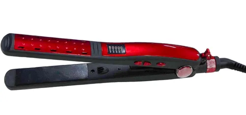 Plancha de cerámica profesional de doble voltaje (110 V/220 V), plancha plana de cerámica turmalina, plancha de calentamiento inmediato con función