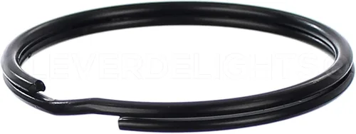CleverDelights Llaveros de 2 pulgadas, color negro oscuro, paquete de 10, llaveros grandes divididos, 2 pulgadas