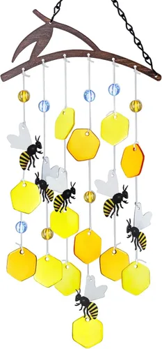 Miniatura 11 de X-PREK Campanillas de Viento de Pez de 21" para Exteriores, Campanillas de Viento de Cristal de Mar Azul Decoración de Jardín, Campanillas de Viento