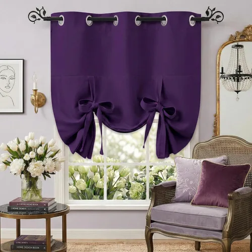 Miniatura 18 de Pony Dance Persianas Opacas para Ventanas - Juego de Cortinas Enrollables y Cenefas Estilo Romano Globo con Ojales en la Parte Superior para Verde