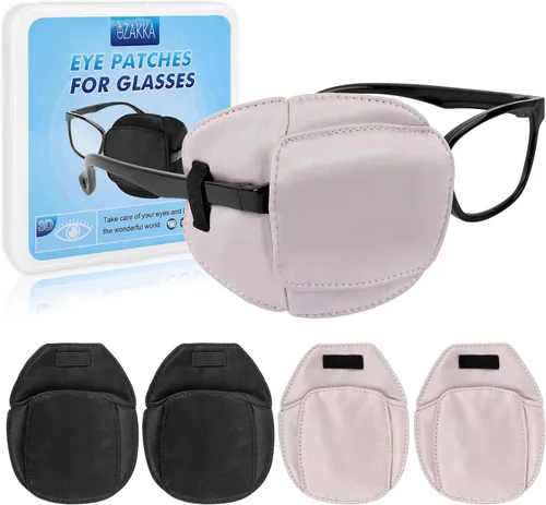Miniatura 11 de eZAKKA Parches para ojos para adultos y niños, para ojo izquierdo y derecho, 2 piezas de parches médicos para anteojos de seda para ojo perezoso