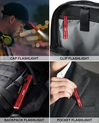Miniatura 6 de HATORI Linterna LED brillante, súper mini linterna con luz de flash de alta lúmenes, luz de bolígrafo, linternas pequeñas para emergencias, linterna