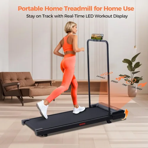 Miniatura 8 de Walking Pad Treadmill with Incline, 2026 Upgrade Portable Under Desk Treadmill for Home Small with Handles, 3.0HP Walking Pad with Handle Bar