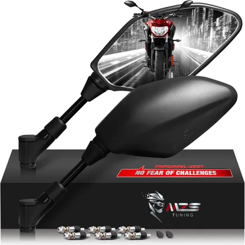 Miniatura 9 de MZS Espejos de Motocicleta Negros, M8 Espejo Retrovisor de Motocicleta Accesorios Laterales Varilla Hueca Flecha Compatible con Sportster Road King