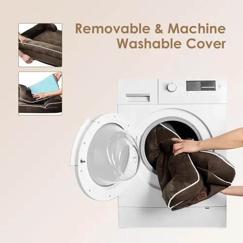 Miniatura 230 de EHEYCIGA – Cama ortopédica impermeable para perros pequeños, de espuma viscoelástica tipo caja de huevos, con bordes elevados y base antideslizante