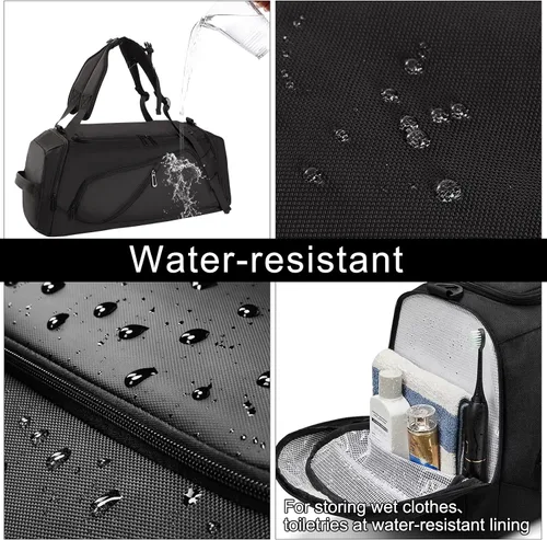 Miniatura 4 de BUNPOL Bolsa de gimnasio para mujeres y hombres Bolsa de viaje de 39 litros Mochila de fin de semana con compartimentos para humedad y zapatos