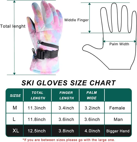 Miniatura 5 de Avicill Guantes de esquí para nieve, guantes de nieve para hombre, guantes de nieve impermeables para mujer, guantes de snowboard para exteriores
