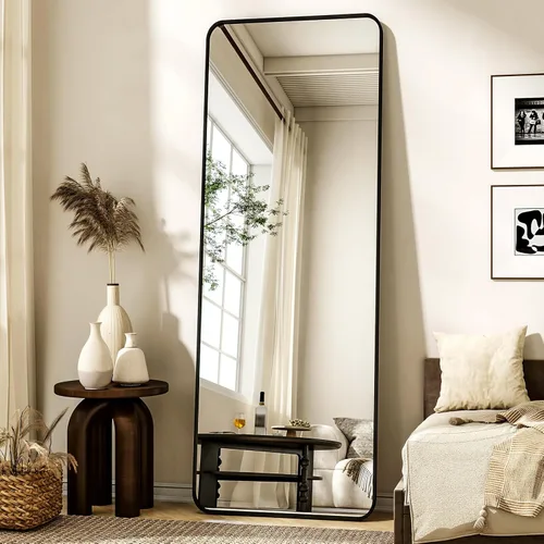Miniatura 3 de XRAMFY Espejo rectangular de cuerpo completo de 56 x 21 pulgadas, con soporte para colgar en la pared, para dormitorio, sala de estar, dormitorio