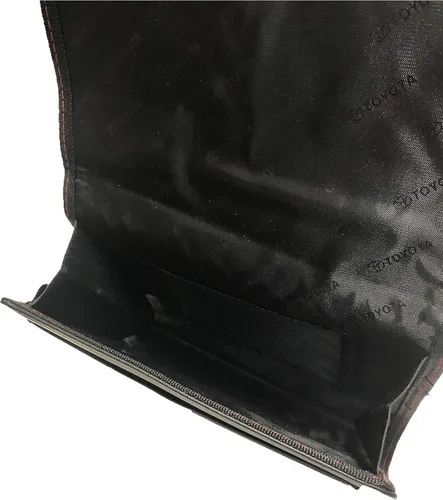 Miniatura 3 de Toyota Cartera de cuero genuino con protección RFID unisex para adultos para propietarios de automóvil, negro, minimalista, en relieve, cierre