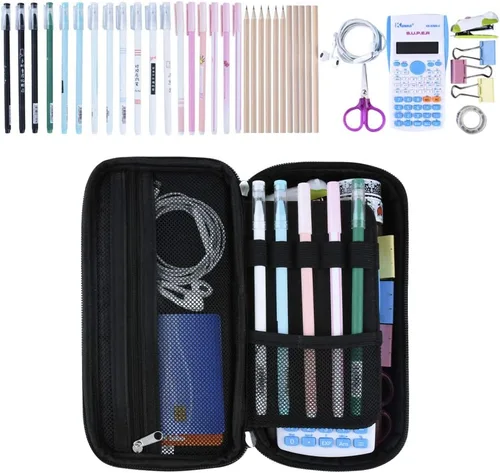 Miniatura 2 de Chelory Estuche para Lápices de Gran Capacidad, Bolsa Grande para Lápices, Estuche para Bolígrafos, Porta Lápices y Marcadores, Bolsa
